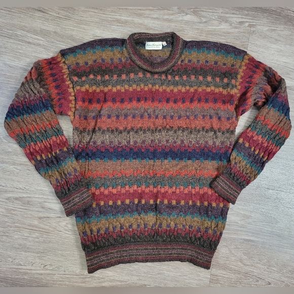 Norm Thompson Vintage Alpaca Wool Grandpa Pullover Sweater Retro 80's Cosby MD - Picture 5 of 15